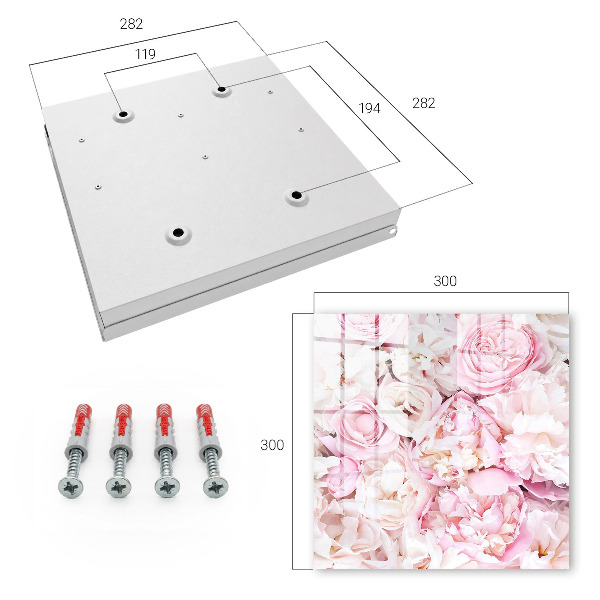 Key cabinet for wall Pastel flowers