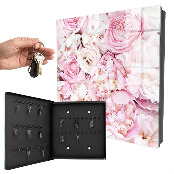 Key cabinet for wall Pastel flowers