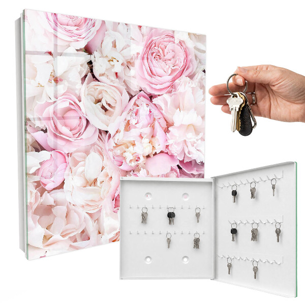 Key cabinet for wall Pastel flowers