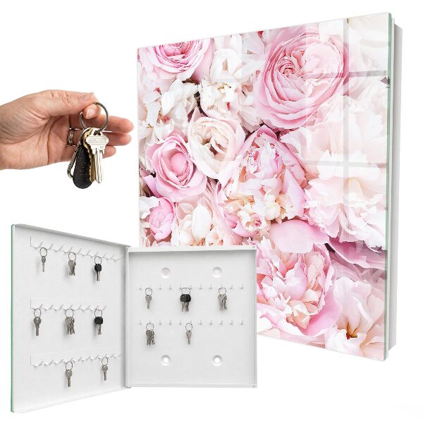 Key cabinet for wall Pastel flowers