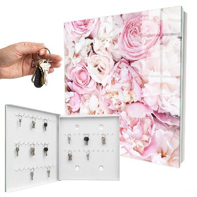 Key cabinet for wall Pastel flowers