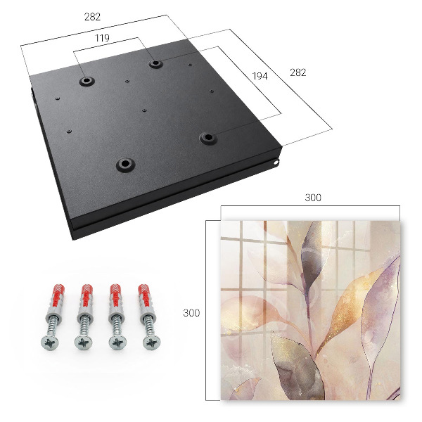 Key cabinet for wall Pastel leaves