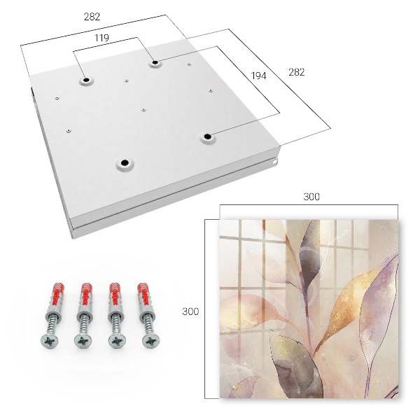 Key cabinet for wall Pastel leaves
