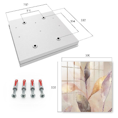 Key cabinet for wall Pastel leaves