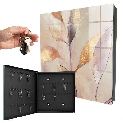 Key cabinet for wall Pastel leaves