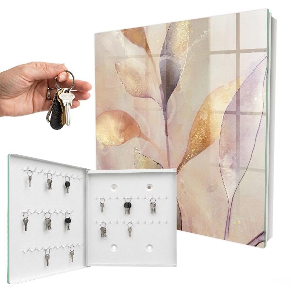 Key cabinet for wall Pastel leaves