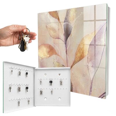 Key cabinet for wall Pastel leaves