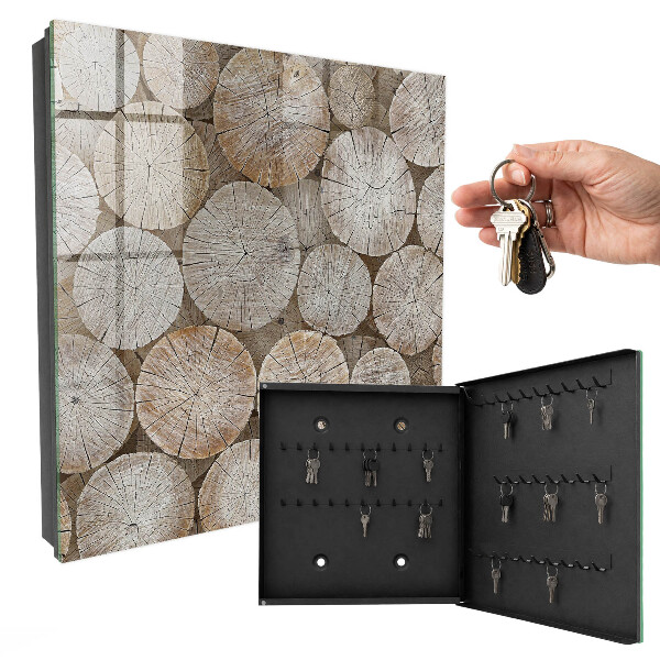 Key storage box Wooden wheels