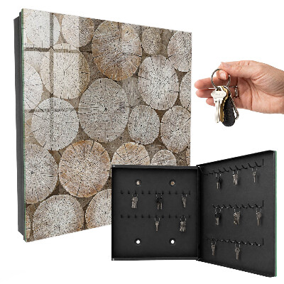 Key storage box Wooden wheels