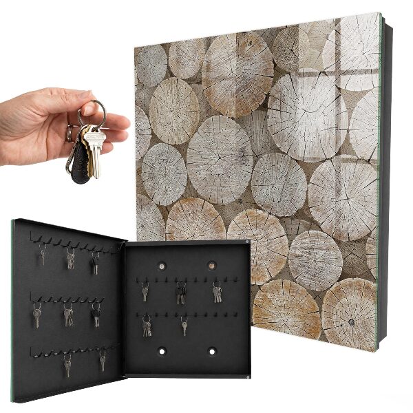 Key storage box Wooden wheels