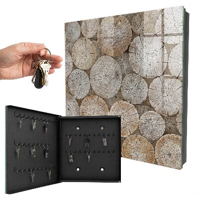 Key storage box Wooden wheels