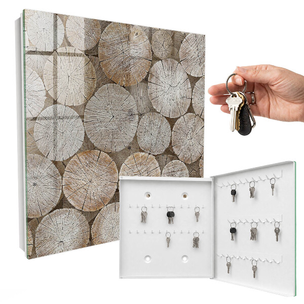 Key storage box Wooden wheels