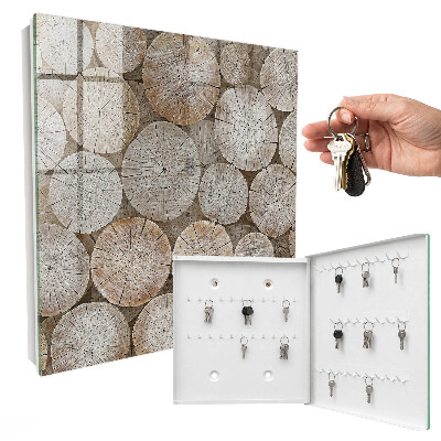 Key storage box Wooden wheels
