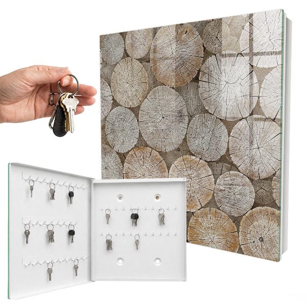 Key storage box Wooden wheels