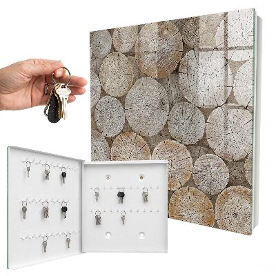 Key storage box Wooden wheels