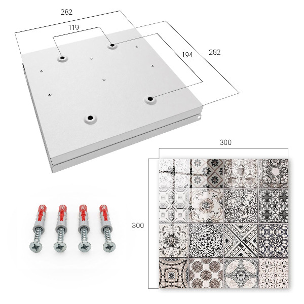 Key cabinet for wall Stylish tiles