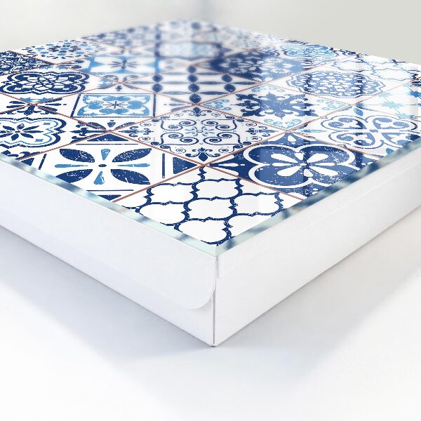 Key storage box Blue tiles