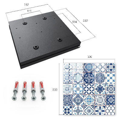 Key storage box Blue tiles