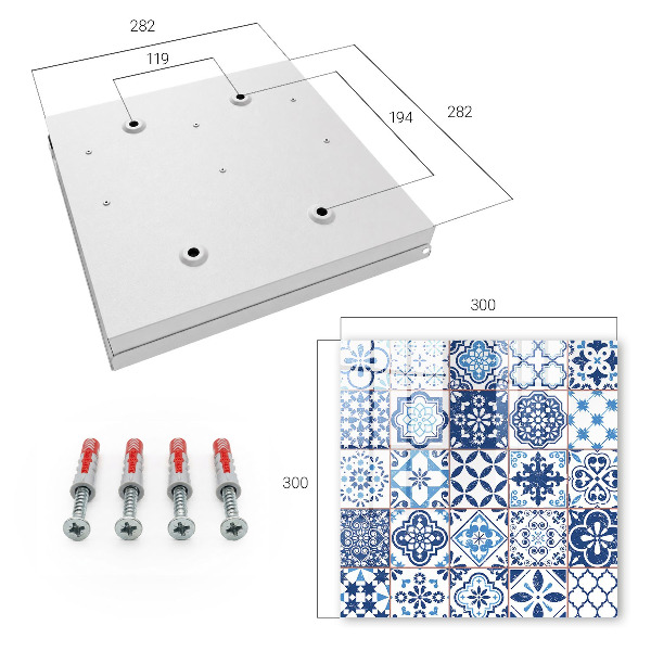 Key storage box Blue tiles