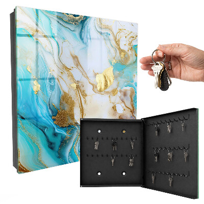 Key cabinet for wall Turquoise patterns