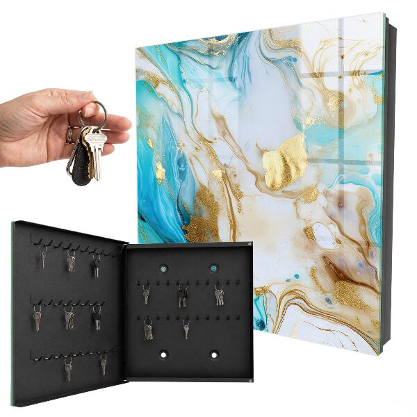 Key cabinet for wall Turquoise patterns