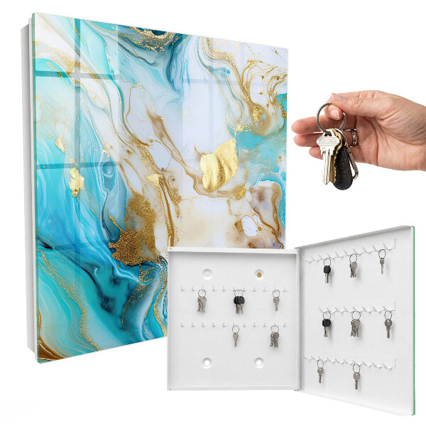 Key cabinet for wall Turquoise patterns