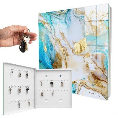 Key cabinet for wall Turquoise patterns