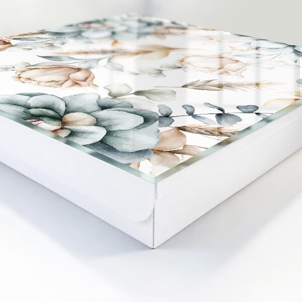 Key storage box Watercolor flowers