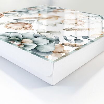Key storage box Watercolor flowers
