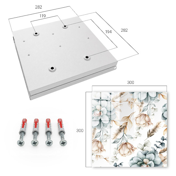 Key storage box Watercolor flowers