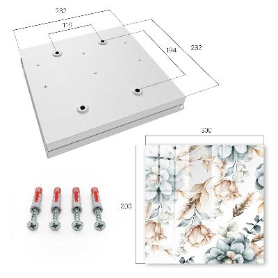 Key storage box Watercolor flowers