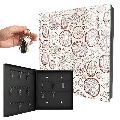Key cabinet for wall Wooden rings