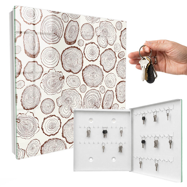 Key cabinet for wall Wooden rings