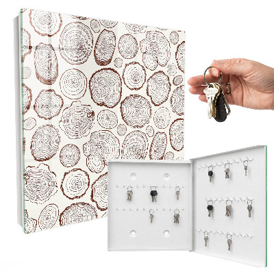 Key cabinet for wall Wooden rings