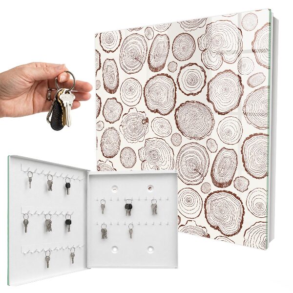Key cabinet for wall Wooden rings