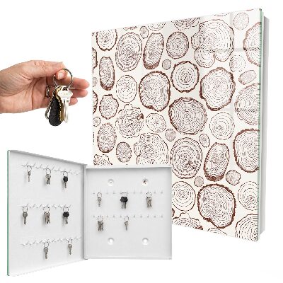 Key cabinet for wall Wooden rings