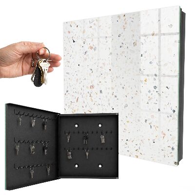 Key cabinet for wall Light terrazzo