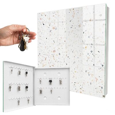Key cabinet for wall Light terrazzo