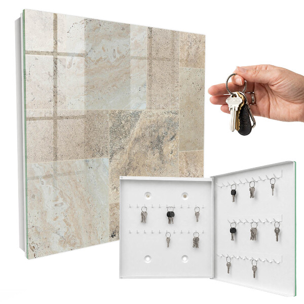 Key cabinet for wall Marble tiles