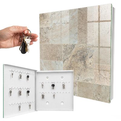 Key cabinet for wall Marble tiles
