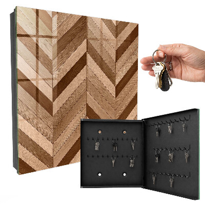 Key cabinet for wall Wooden fish bone
