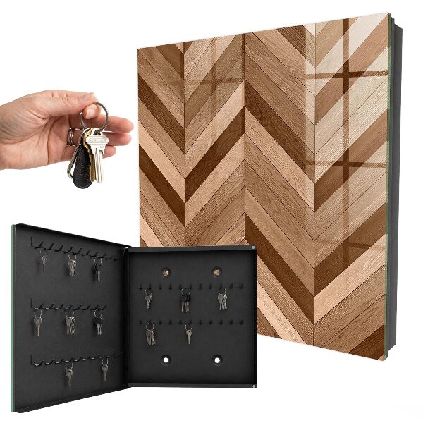 Key cabinet for wall Wooden fish bone