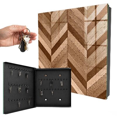 Key cabinet for wall Wooden fish bone