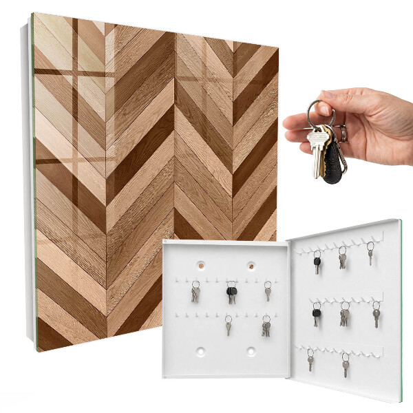 Key cabinet for wall Wooden fish bone