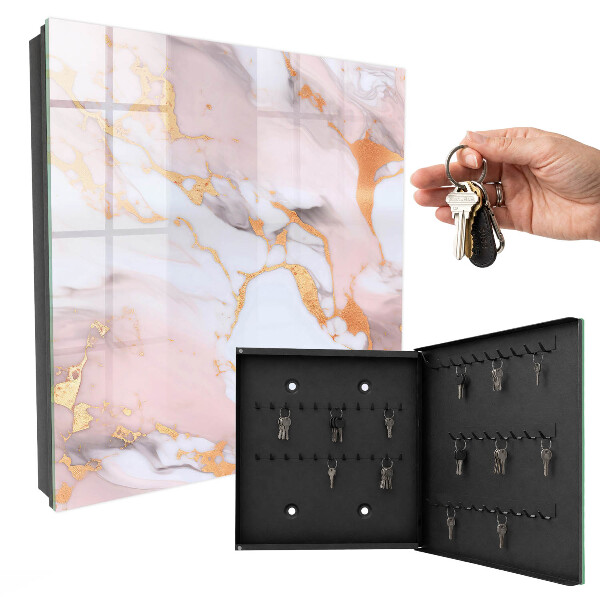 Key cabinet for wall Abstract marble