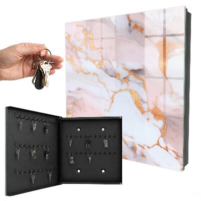 Key cabinet for wall Abstract marble