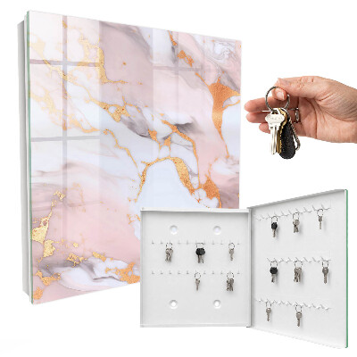 Key cabinet for wall Abstract marble