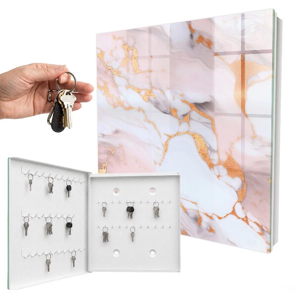 Key cabinet for wall Abstract marble