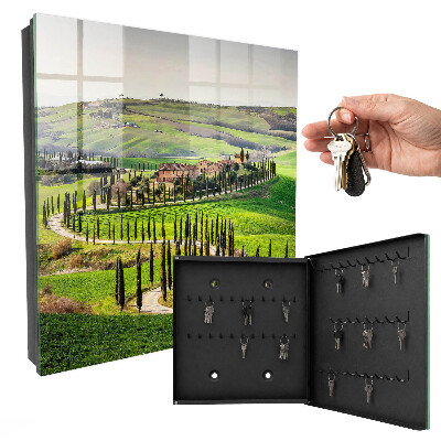 Key storage box Tuscan landscape