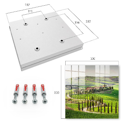 Key storage box Tuscan landscape